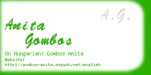 anita gombos business card